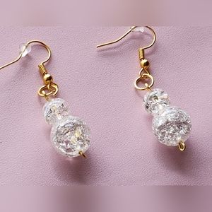 Drop earrings crystal like beads